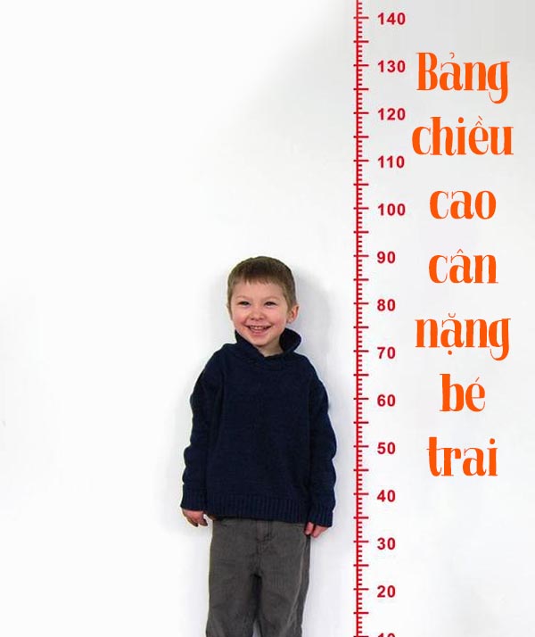 Bảng chiều cao cân nặng của trẻ 